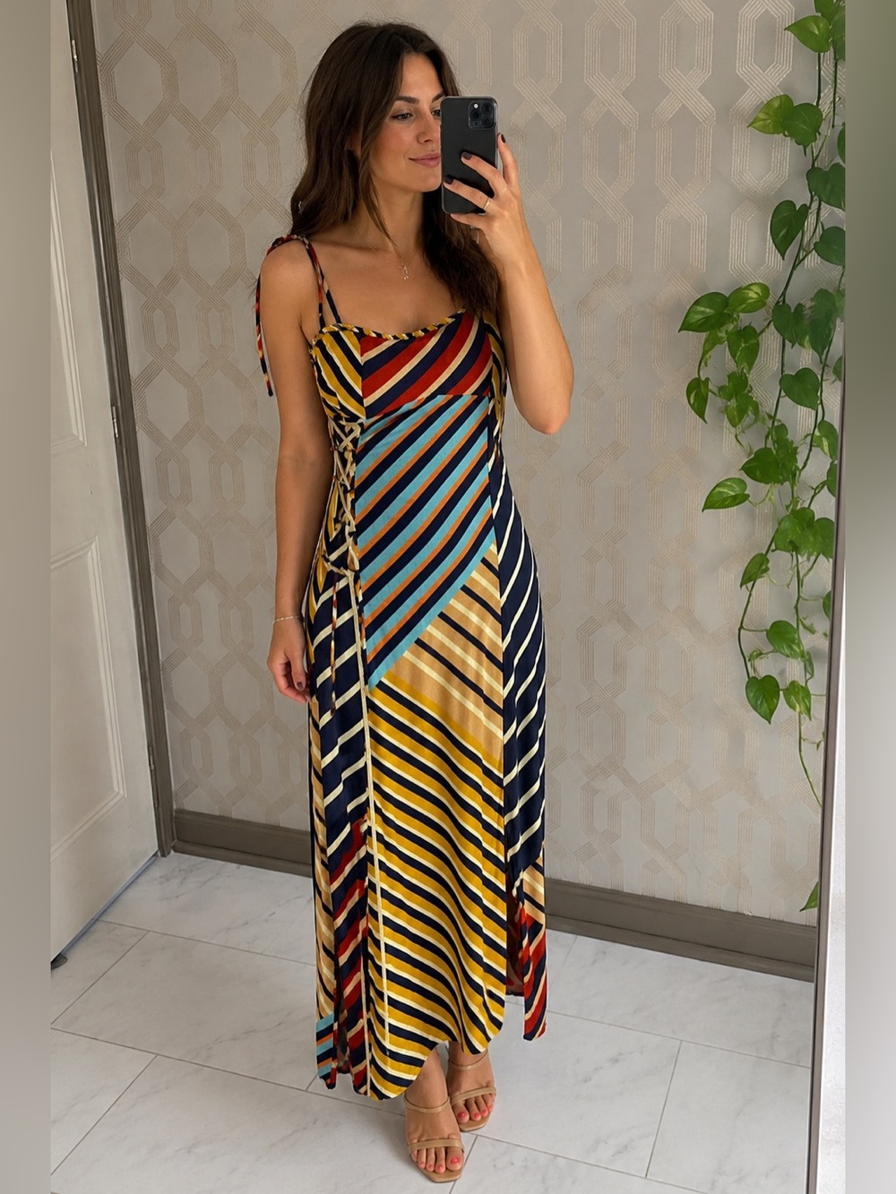 Conditions Apply Striped Maxi Dress
